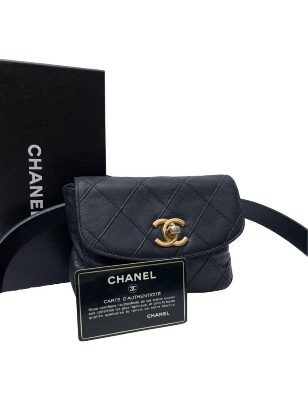 Chanel Bicolor Quilted Lambskin Waist Belt Bag